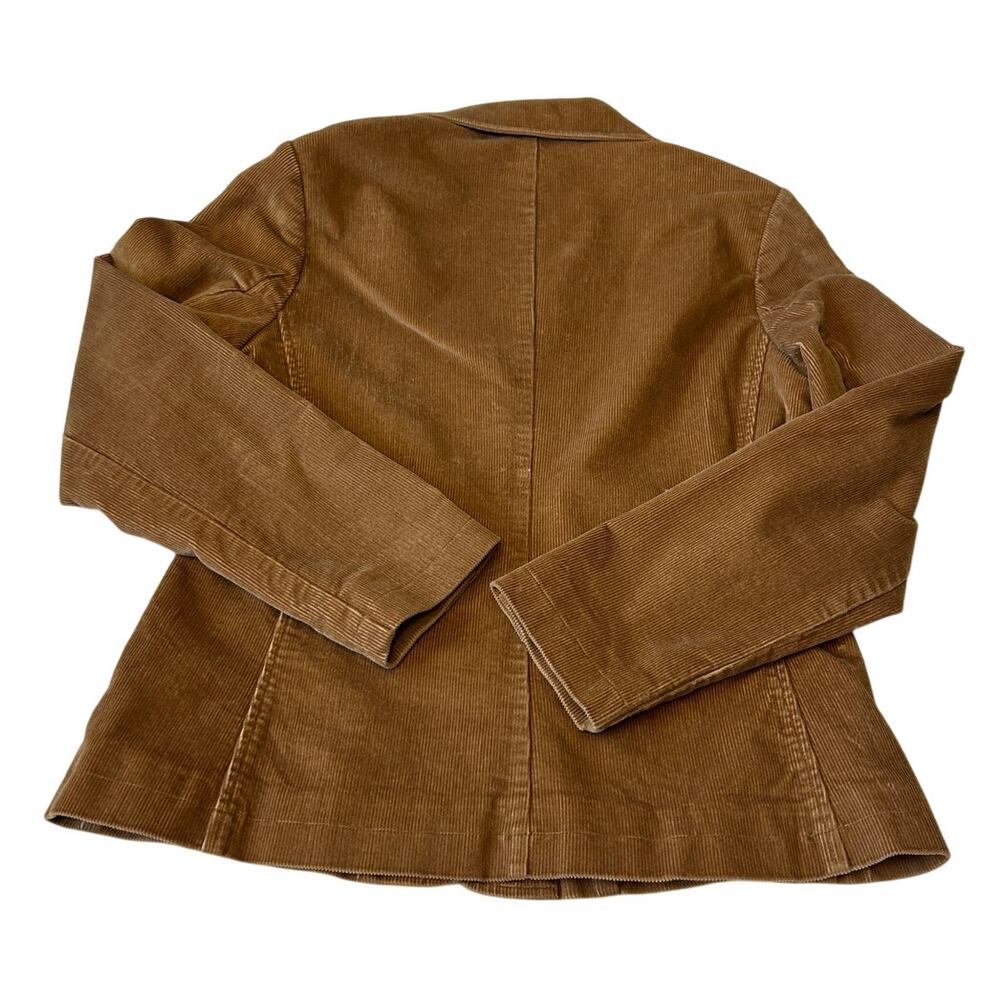 L.L. Bean Corduroy Jacket Women's Dark Tan 3 Button Pockets Blazer Size 10 Reg - Picture 2 of 9